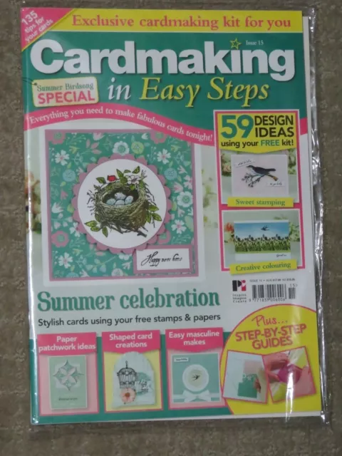 Cardmaking in Easy Steps Magazine Issue 15 new includes Clear Stamp Birdsong Set 3