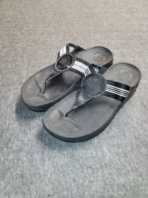 Fitflop Fit Flop 032-001 Walkstar Women's Black Toning Walking Sandals Size 6