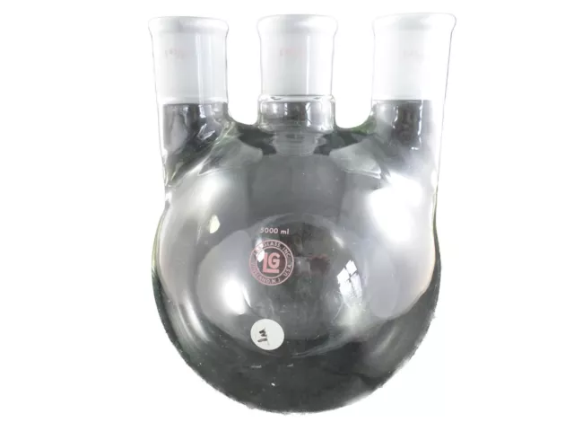 ACE GLASS 5000mL 3-Neck Round Bottom Flask 45/50CN 2 Parallel 45/50SN 6948-67