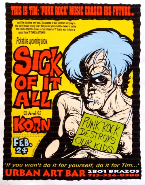 Sick of it All Concert Poster Houston 1995 Jermaine Rogers