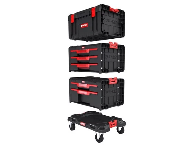 QBRCK System Werkzeugbox Werkzeugkasten PRO Toolbox Mt 3 Schubladen Hxb 245x32cm