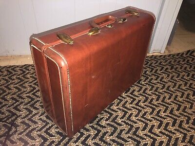 Vintage Brown￼ Samsonite Suitcase Luggage Style ￼4932 Hard Case Travel ￼￼ 1950’s