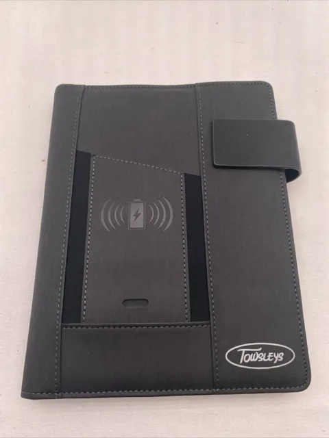 Phone Charging Portfolio Wireless Portable Notebook Organizer Folder new