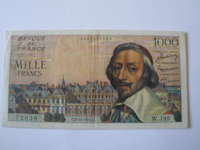 Billet  France 1000 F Richelieu  Fay 42/16