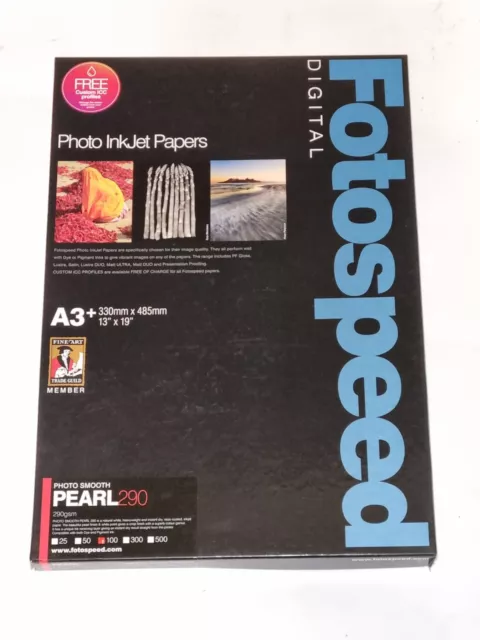 Fotospeed 7D596 - A3+ - Photo Smooth Pearl 290gsm Inkjet Paper - 100 Pack