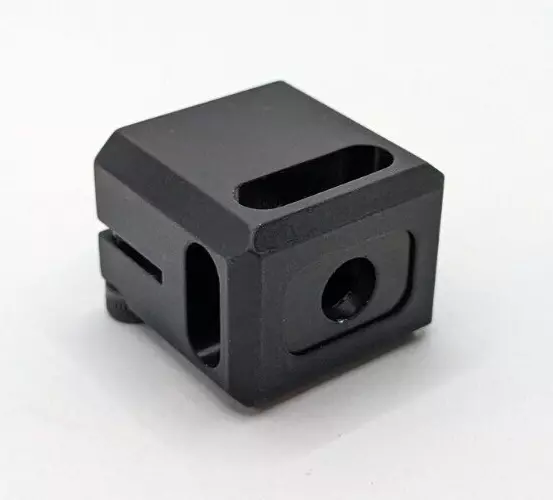.22 1/2X28 TPI Muzzle Brake Compensator Clamp On Anodize Black Alum For