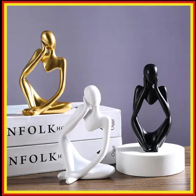 3pcs Abstract Figure Statues Collectible Resin Desktop Ornaments for Living Room