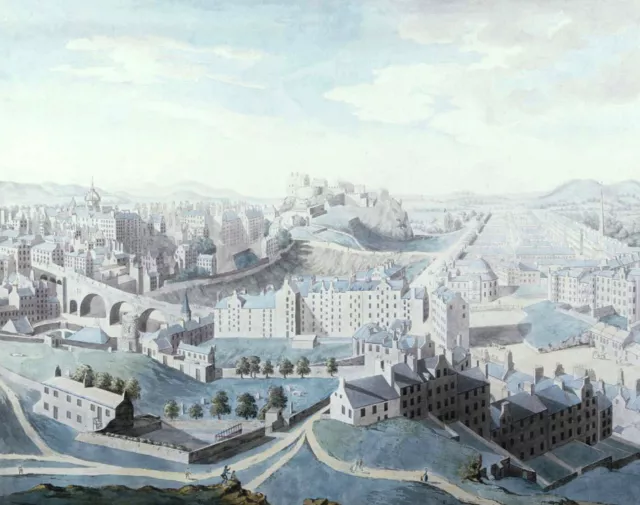 Robert Barker "View Of City Of Edinburgh, The Surrounding Country" world Blue