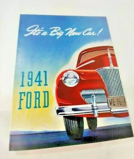 1941 Ford Its a Big New Car!  Advertising Fold Out Poster Dealership ORIGINAL