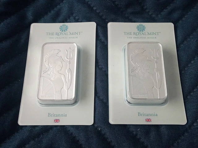 2x 100g Fine Silver Britannia Bars