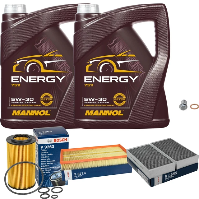 Kit Vidange Huile Moteur 5L Bosch 5W-30 + Filtre à Huile + Vis - Compatible Honda Jazz III - Neuf