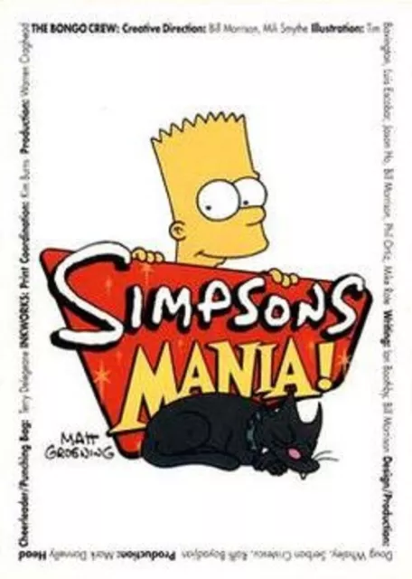 SIMPSONS MANIA 2001   BASE /BASIC CARDS  CHOOSE 1 to 72 BY INKWORKS.... READ