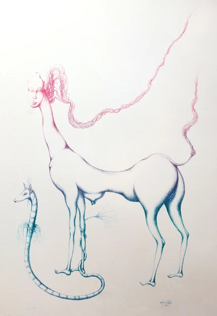Curiosa 1977 – Lithographie Originale Sir L. Signée Numérotée – Édition Rare 50 Ex