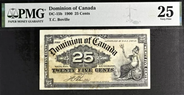 Dominion of Canada DC-15b 25 Cents T.C. Boville PMG 25 VF Banknote