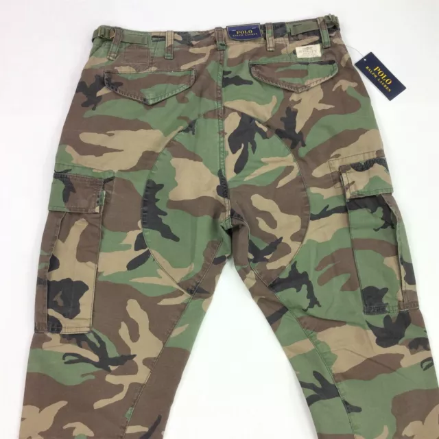 Polo Ralph Lauren Men Slim Fit Military Camo Combat Surplus Canvas Cargo Pants