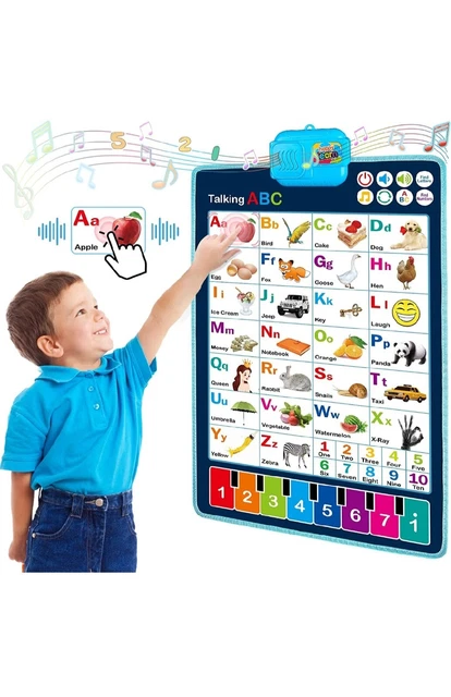 INTERACTIVE ALPHABET WALL Chart - Learning ABC 123 Music Poster ...