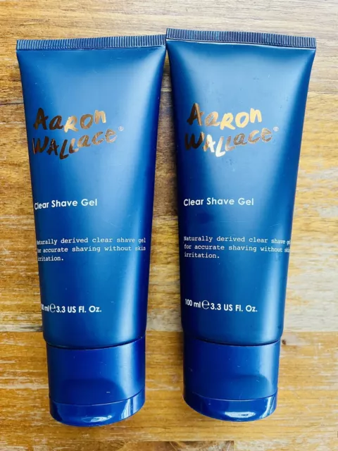 2x Aaron Wallace klar rasierendes Gel vegan freundlich neu