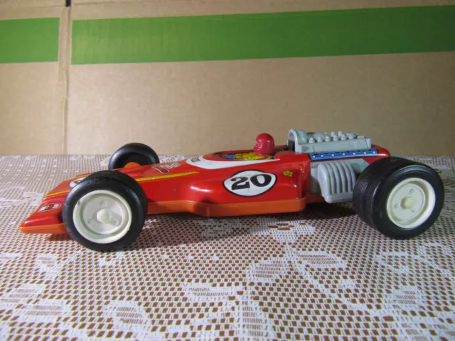 412Y Vintage Joustra Francia Macchina Formula 1 #20 Rosso L 21 CM Latta Plastica