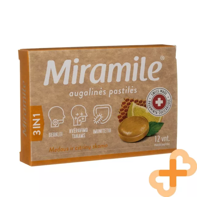 MIRAMILE Miel Et Citron Parfumé 12 Pastilles Gorge Système Immunitaire Organique