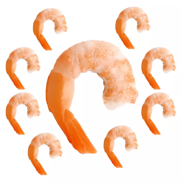 9 Pcs Pvc Child Fake Food for Kids Artificial Shrimps Model