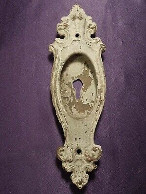 Antique Y&T Ornate Flush Door Keyhole Recessed Pocket Door Plate