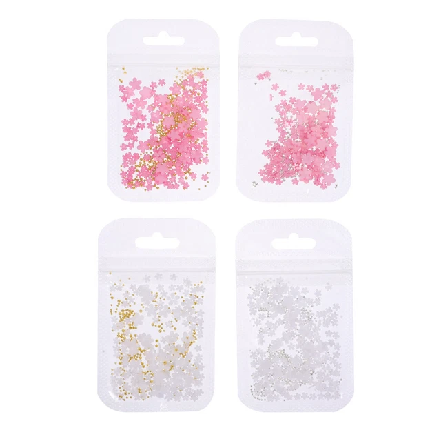 4 bolsas Girl Nail Art Desin quemaduras de uñas de resina perlas tallos de uñas