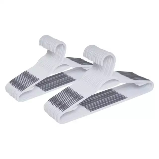 Mainstays Slim Plastic Hangers - White - 10 Count