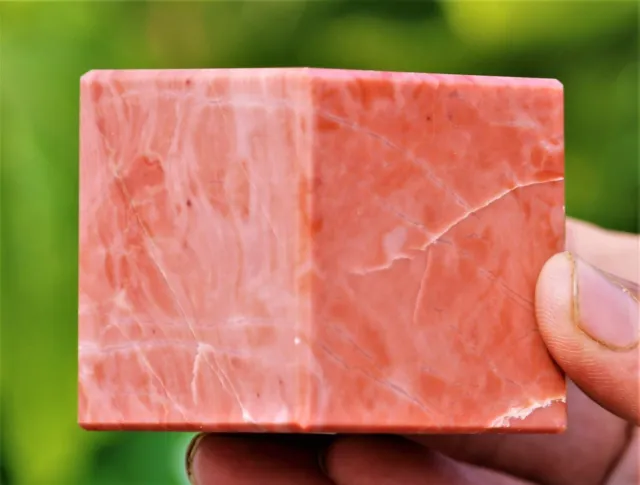 50MM Pink Bustamite Crystal Quartz Healing Energy Reiki Metaphysical Stone Cube