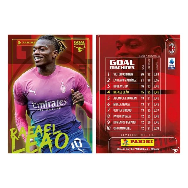 Carte Panini Obsidian Football FIFA 2023-24 - Rafael Leao Patch Or 4/10 - État Quasi Neuf