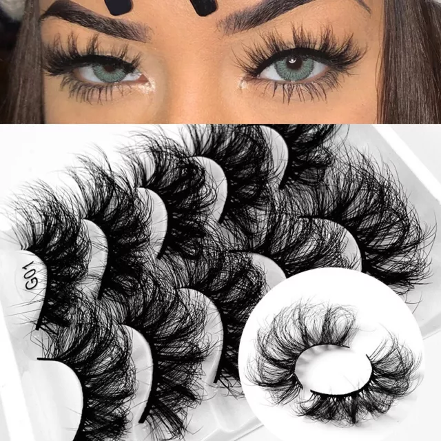 5 Pairs Mink 8D Fluffy False Eyelashes Extra Long Natural Thick Women Eye Lashes