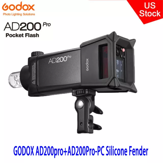 US Godox AD200pro AD200Pro-PC Silicone Fender TTL HSS Pocket Flash Speedlite Kit