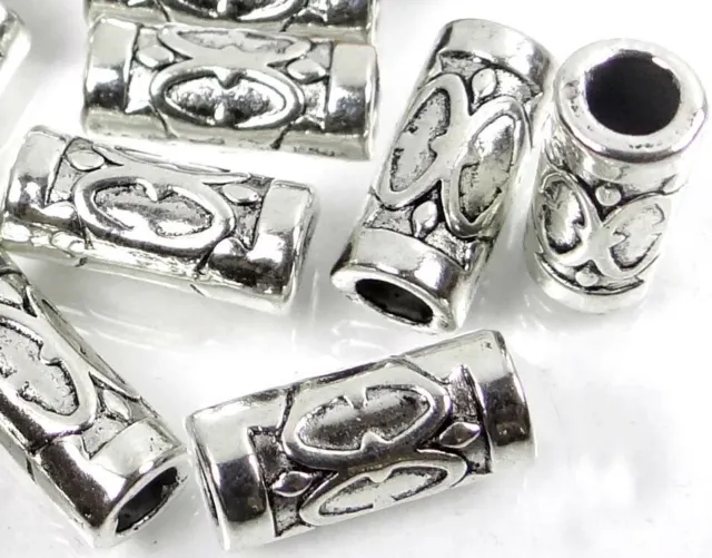 15 Antique Silver Pewter Tube Space 13x5mm Beads