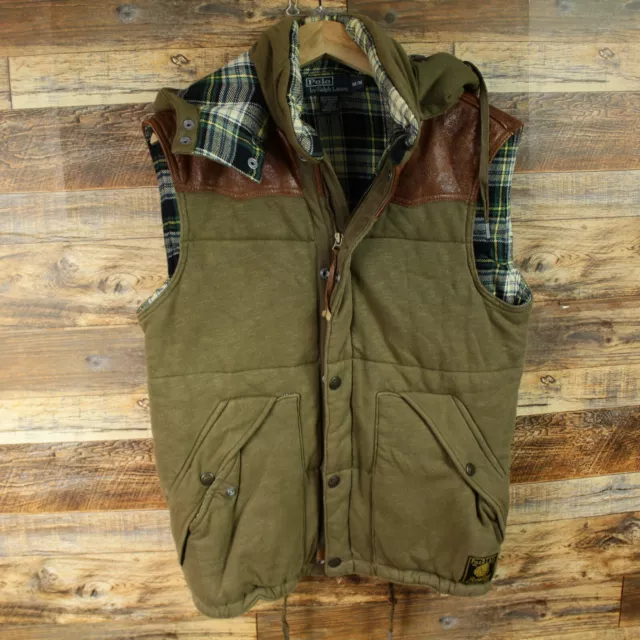 Polo Ralph Lauren Vest Jacket Size M Hunting Fishing Hood