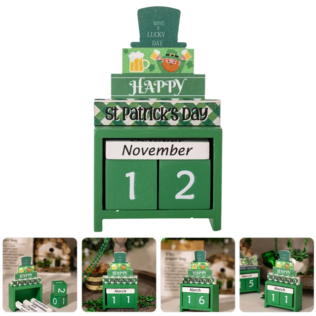 GIORNO DI SAN Patrizio calendario in legno calendario ornamento giorno