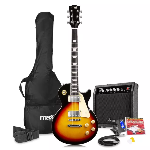 Beginner Electric Guitar Package with Amplifier & Accessories LP Style Sunburst