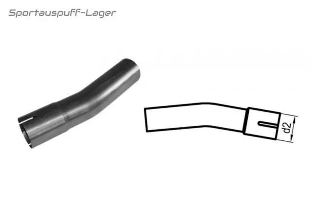 Fox Edelstahl Auspuff Rohrbogen 15 Grad Ø50mm geweitet (Steckverbindung)