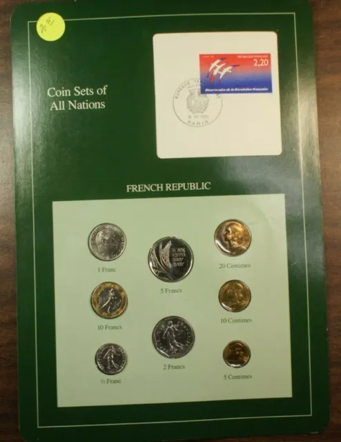 Coin Sets of All Nations French Republic UNC 8 Coins BU