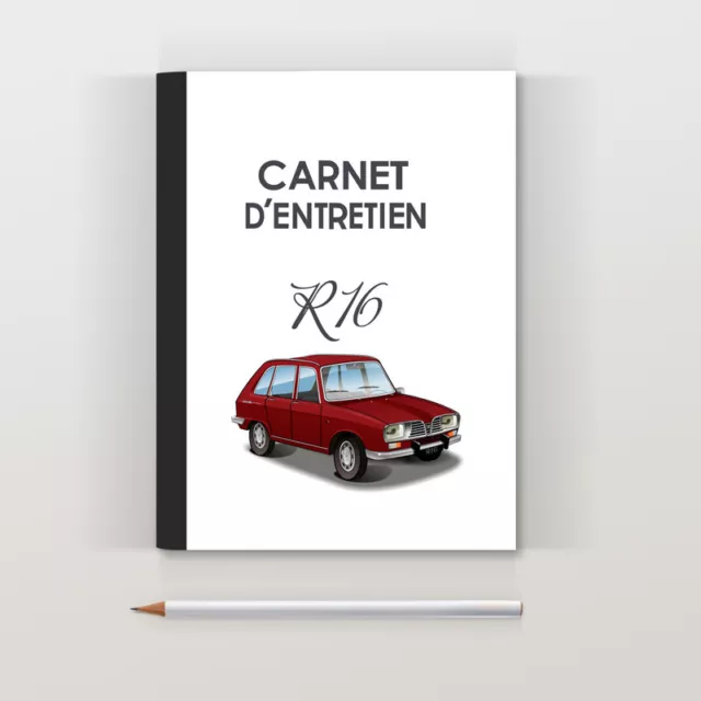 Carnet d'entretien R16 Renault 16 rouge