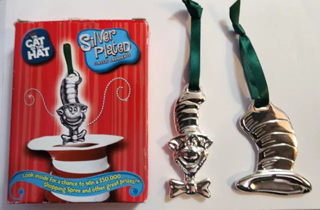 2003 Dr.Seuss Cat In The Hat Christmas Ornaments The Classic Cat & The Magic Hat