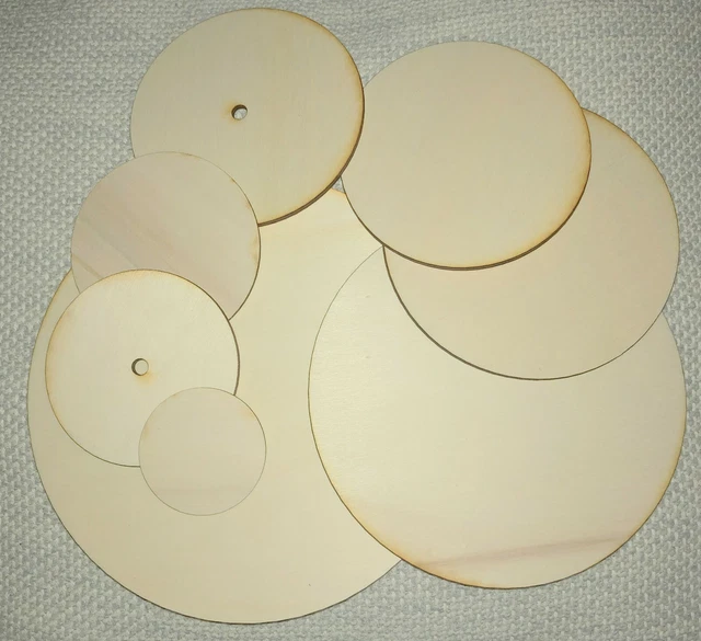 Runde Holzscheibe 4mm Sperrholz Untersetzer Kreisscheibe mit oder ohne Loch