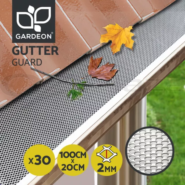 Gardeon 30x Gutter Guard Aluminium Leaf Mesh 100x20cm DIY Garden 30M Silver