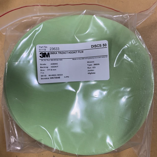 3M 268XA TRIZACT HOOKIT FILM 7" Grade: A35MIC 200 discs