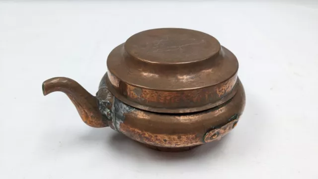 Hammered Copper Tibetan Buddhist Ritual Jambhala Water Offering Pot A106 G163
