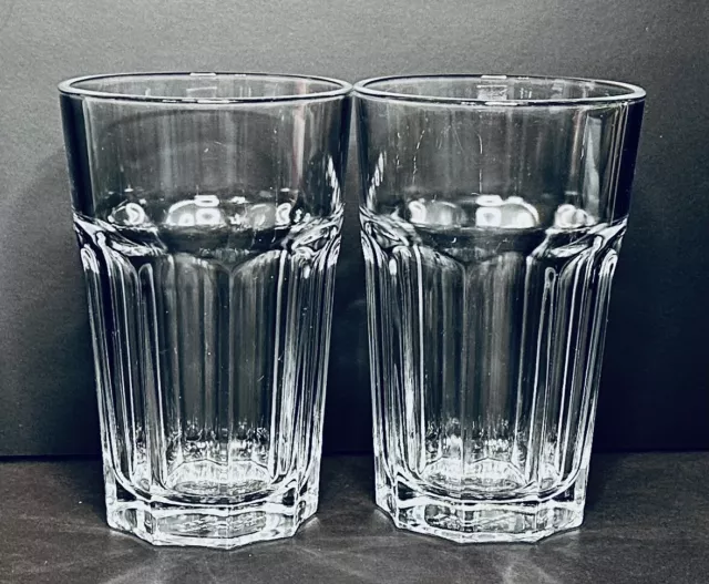 2 IKEA 12oz Pokal Drinking Glasses Clear 5.25” Tumblers Made in Turkey Set Of 2