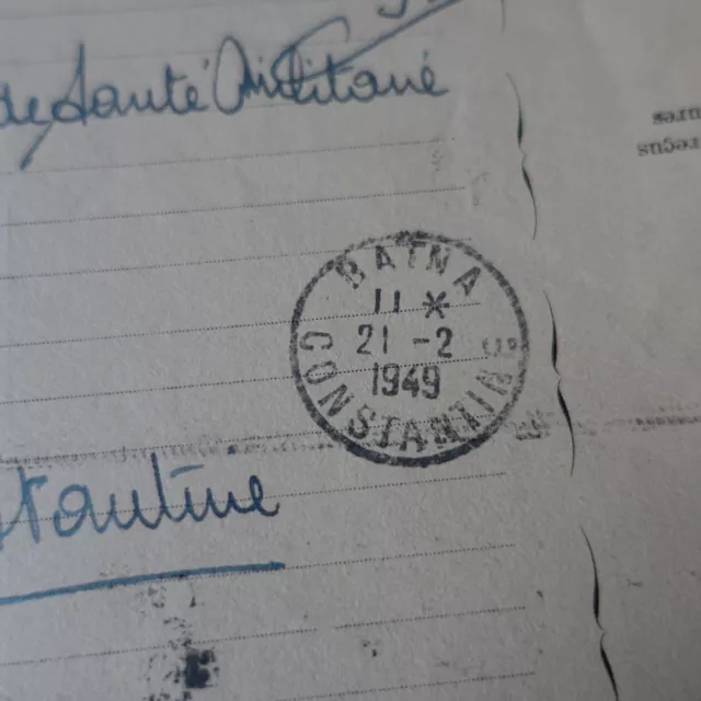 1949 Algerien - Umschlag Handarbeit Mit Stempel Militär Arzt Chef De Batna 3