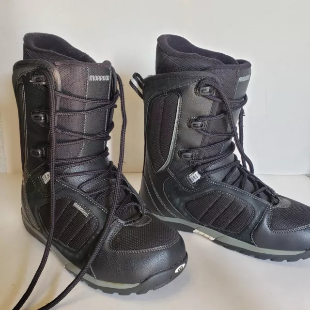 Morrow Rail Snowboard Boots Men's Size 8 Black Leather Lace Up