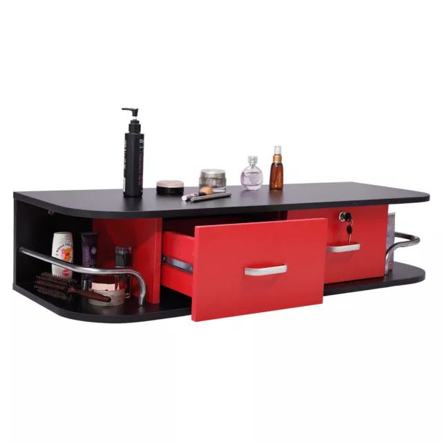 Wall Mount Barber Beauty Salon Spa Equipment Styling Station Locking w/2 Drawers Wall Mount Barber Beauty Salon Spa Equipment Styling Station Locking w/2 Drawers