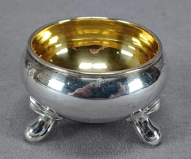 19th Century Georgian German Austrian 13 Loth Silver Footed Salt Dish