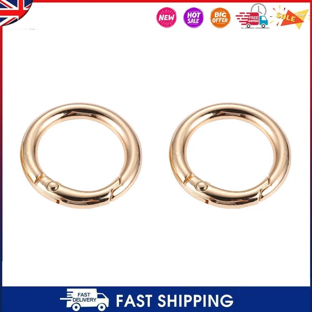 C- 2pcs 2cm Metal Circle Trigger Rings DIY Accessories Alloy for Bag (Gold)