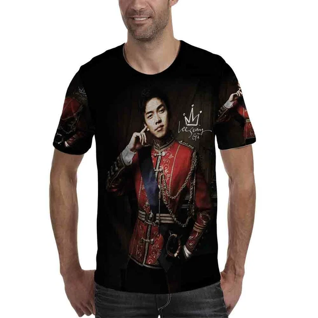 New Men's Tshirt Lee Seung Gi South Korean Tee Polyester T-Shirt Fullprinted